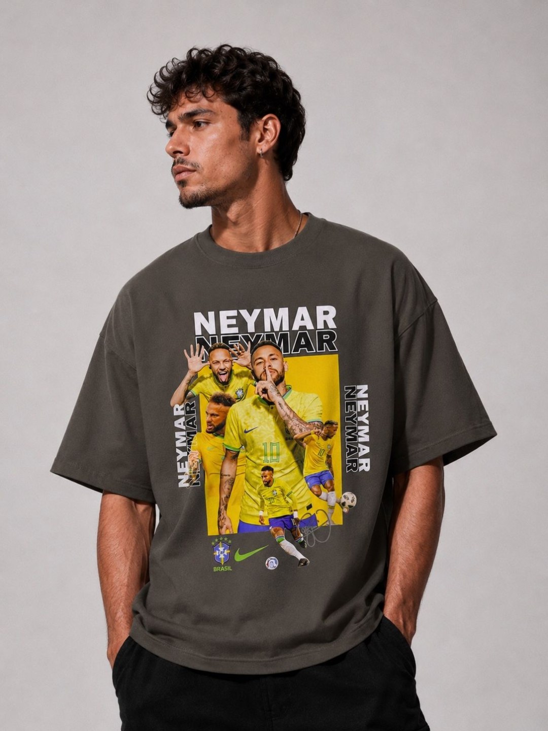 Camiseta Oversized NJR Moments Marrom  — foto 2