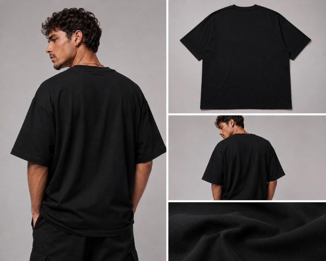 Camiseta Oversized NJR Moments Preta  — foto 3