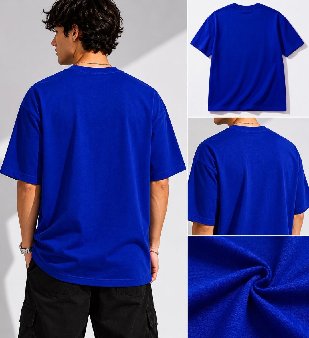 Camiseta Oversized Suedine Brasil Heritage Azul — foto 3